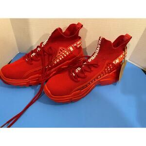 FUSHITON Trainers Men's High Top Shoes, Size 10, Red Workout NWT